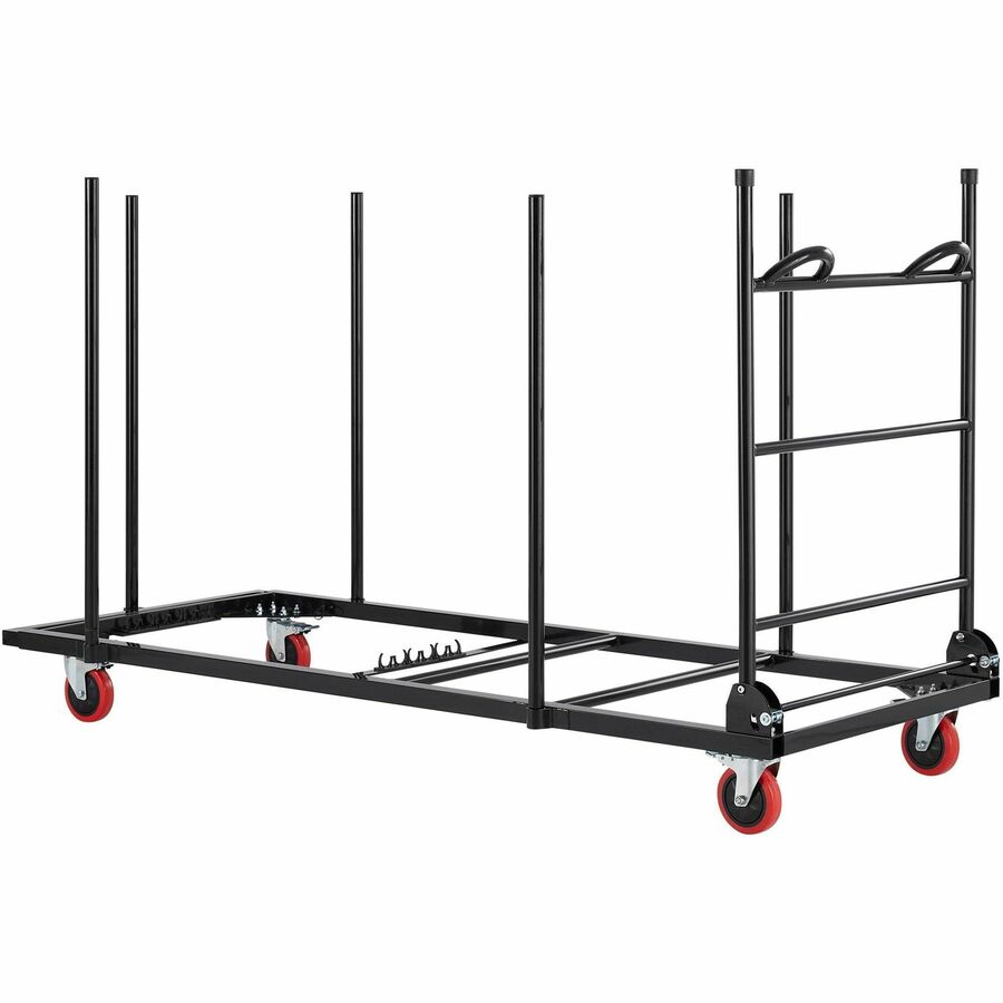 Lorell Blow-Mold Rectangular Table Trolley Cart - Steel - x 30.3" Width x 75.9" Depth x 45.3" Height - Charcoal - For 20 Devices - 1 Each