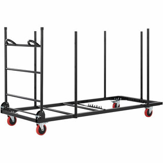 Lorell Blow-Mold Rectangular Table Trolley Cart - Steel - x 30.3" Width x 75.9" Depth x 45.3" Height - Charcoal - For 20 Devices - 1 Each