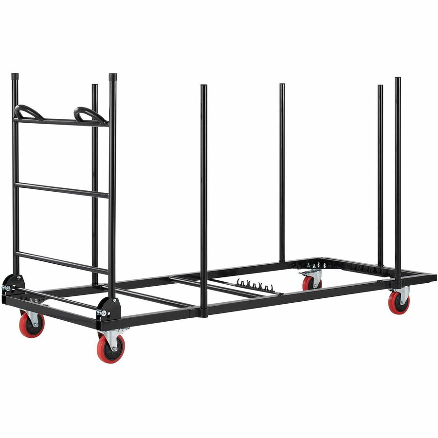 Lorell Blow-Mold Rectangular Table Trolley Cart - Steel - x 30.3" Width x 75.9" Depth x 45.3" Height - Charcoal - For 20 Devices - 1 Each