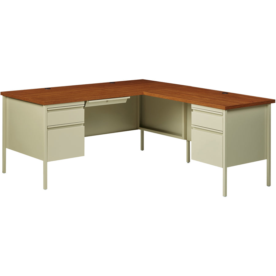 lorell-fortress-series-48-right-single-pedestal-desk-for-table-topoak-laminate-rectangle-top-30-table-top-length-x-48-table-top-width-x-113-table-top-thickness-2950-height-assembly-required-oak-putty-steel-1-each_llr66908 - 7