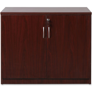 Lorell Essentials Series 2-Door Storage Cabinet - 36" x 22.5" x 29.5" - 2 x Door(s) - Mahogany - Laminate - Melamine Faced Chipboard (MFC)