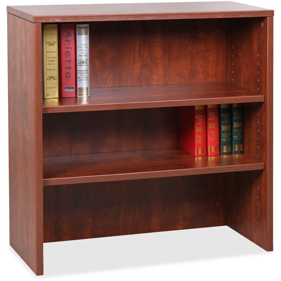 Lorell Essentials Series Stack-on Bookshelf - 36" x 15" x 36" - 2 x Shelf(ves) - Lockable - Cherry, Laminate - MFC, Polyvinyl Chloride (PVC) - Assembly Required