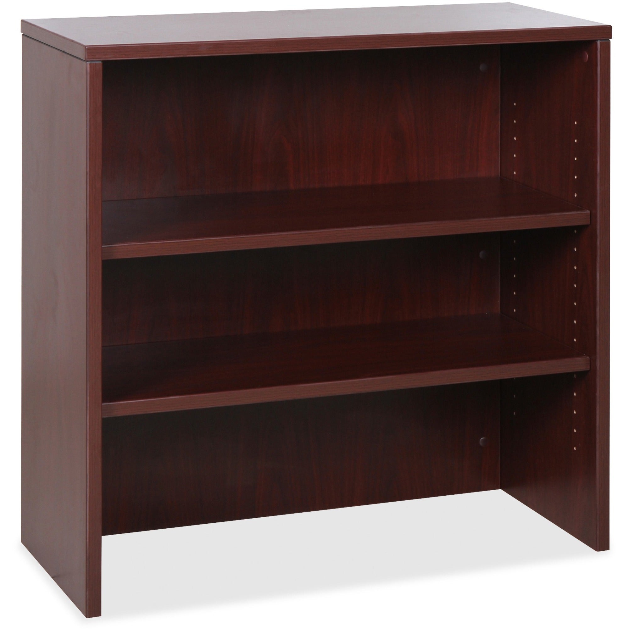 lorell-essentials-series-stack-on-bookshelf-36-x-15-x-36-2-x-shelfves-stackable-mahogany-laminate-mfc-polyvinyl-chloride-pvc-assembly-required_llr69614 - 1