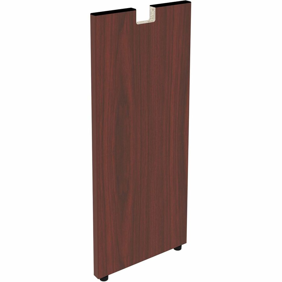 Lorell Essentials Series Credenza Half Leg - Rectangular Base - 28" Height x 11.75" Width x 1" Depth - Assembly Required - Laminated, Mahogany - 1 Each