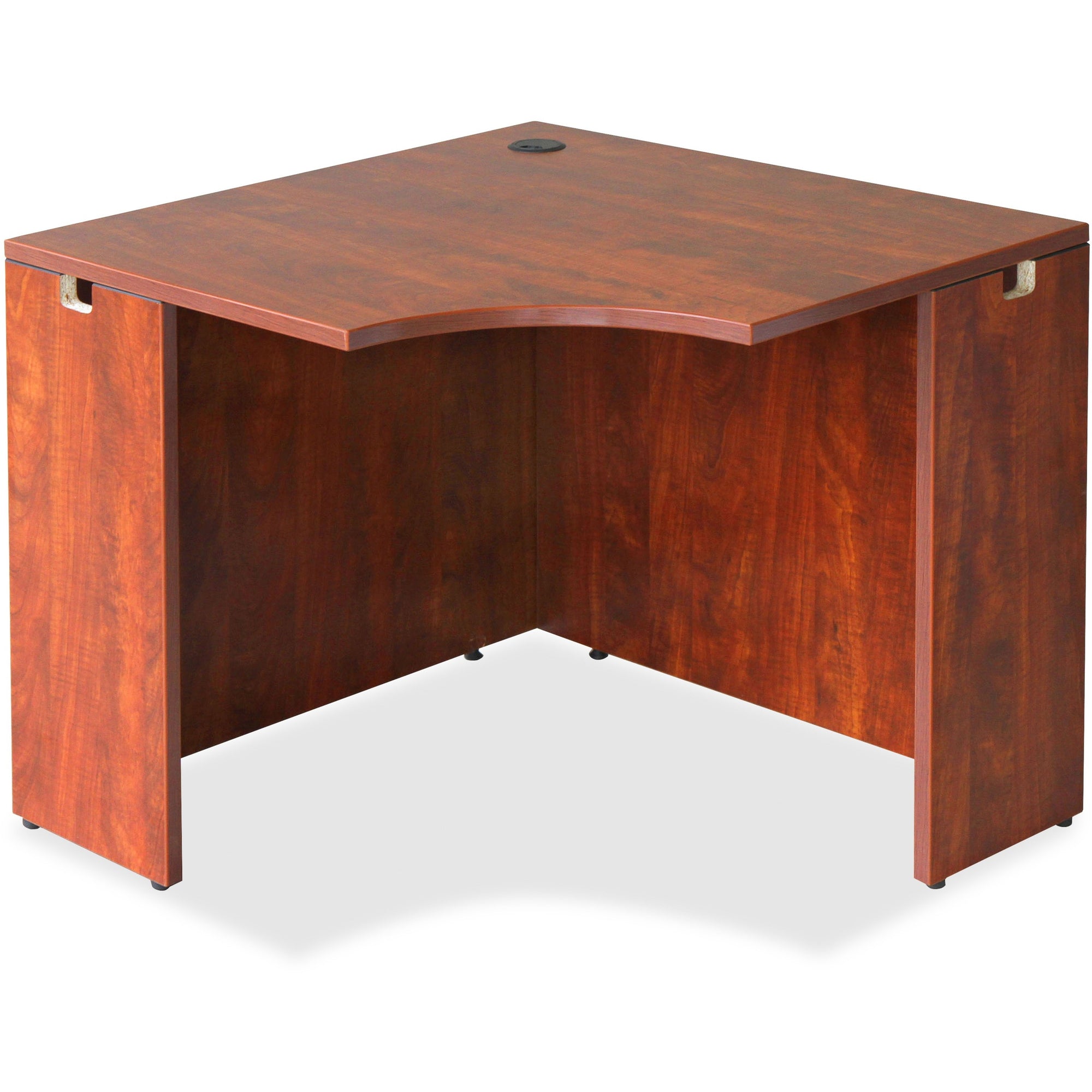lorell-essentials-series-corner-desk-for-table-toplaminated-top-x-3538-table-top-width-x-3538-table-top-depth-x-1-table-top-thickness-2950-height-assembly-required-cherry-1-each_llr69871 - 1