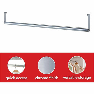 Lorell Industrial Wire Shelving Garment Hanger Bar - 48" Length - for Garment, Coat - 1 Each