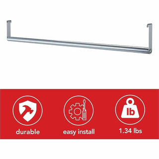 Lorell Industrial Wire Shelving Garment Hanger Bar - 36" Length - for Garment, Coat - 1 Each