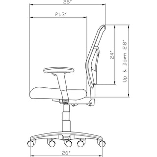 Lorell Mesh High-Back Office Chair - Black Fabric Seat - Black Nylon Back - 5-star Base - Black - 1 Each