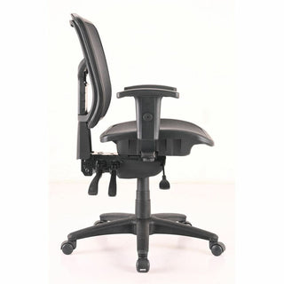 Lorell Mid-Back Mesh Swivel Office Chair - Black Frame - 5-star Base - Black, Silver - 1 Each
