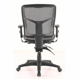 Lorell Mid-Back Mesh Swivel Office Chair - Black Frame - 5-star Base - Black, Silver - 1 Each