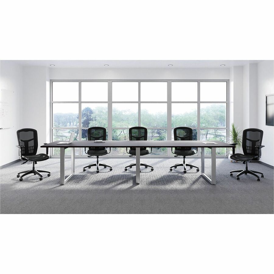Lorell Executive Mesh High-Back Swivel Office Chair - Black Mesh Seat - Black Steel, Plastic Frame - 5-star Base - 1 Each