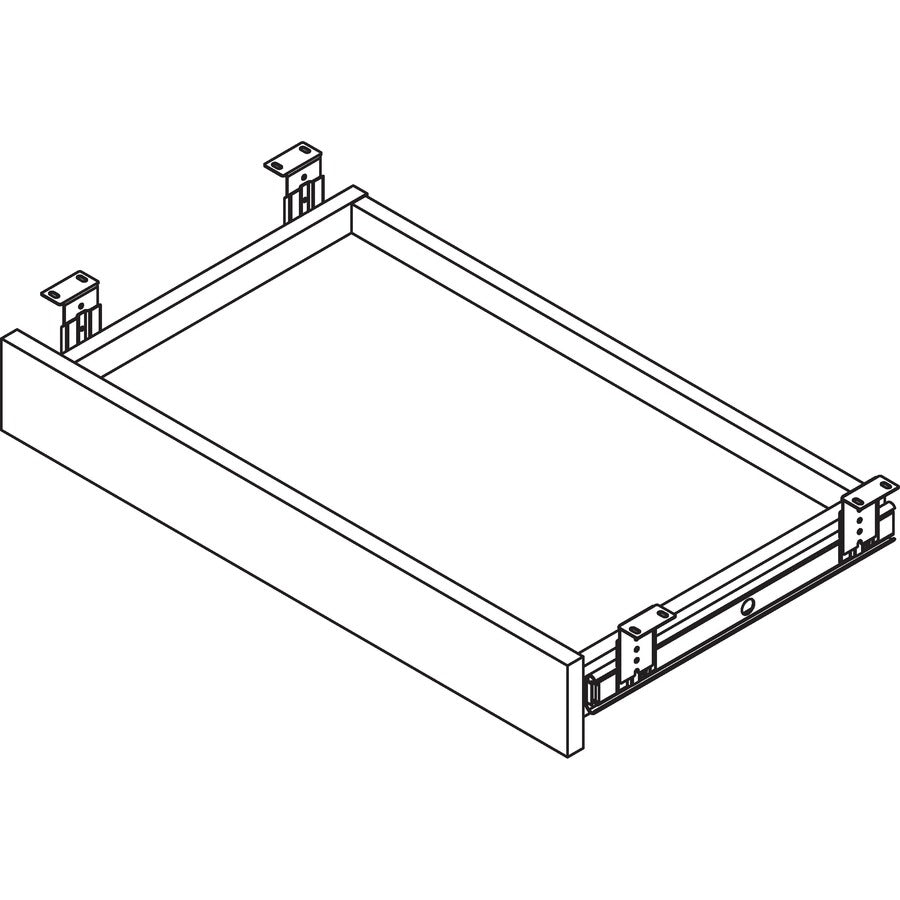 Lorell Universal Center Drawer - 28.4" Length x 16.7" Width x 5.1" Height - Mahogany, Laminate - 