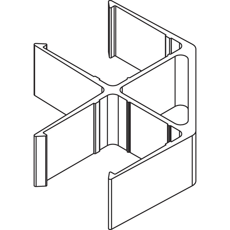 Lorell 90-Degree Panel Connectors - 2.3" Width x 2.3" Depth x 0.6" Height - Aluminum - Aluminum - 