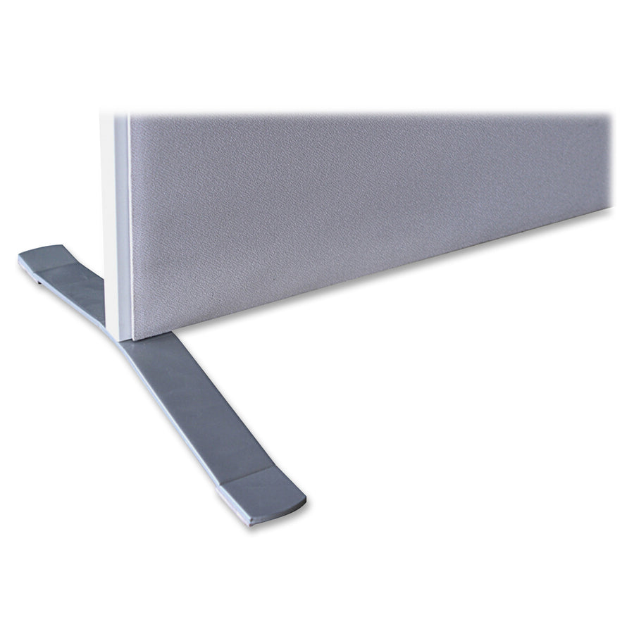 Lorell Panel System Feet - 2" Width x 18.4" Depth x 1.9" Height - Aluminum - Aluminum - 