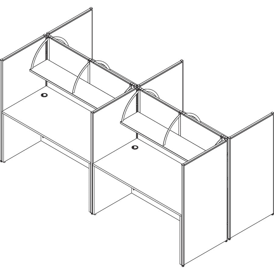 Lorell Panel System Shelf - 56.3" Width x 11.8" Depth x 14.3" Height - Metal - Aluminum - 