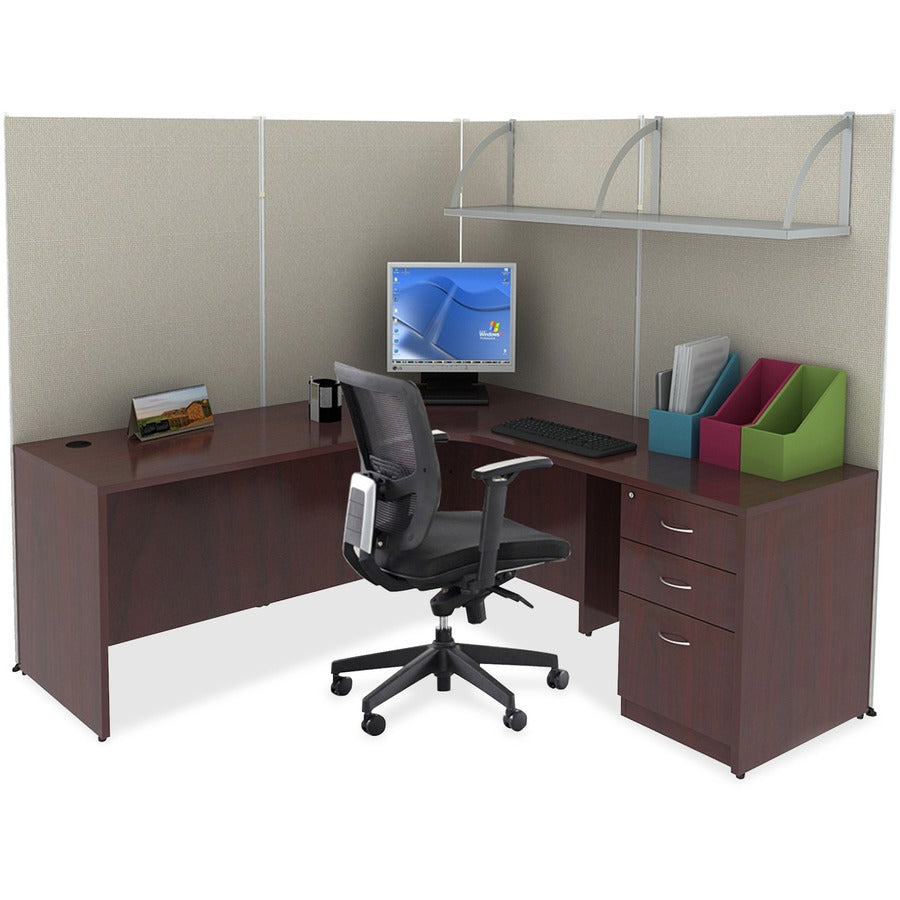 Lorell Panel System Shelf - 56.3" Width x 11.8" Depth x 14.3" Height - Metal - Aluminum