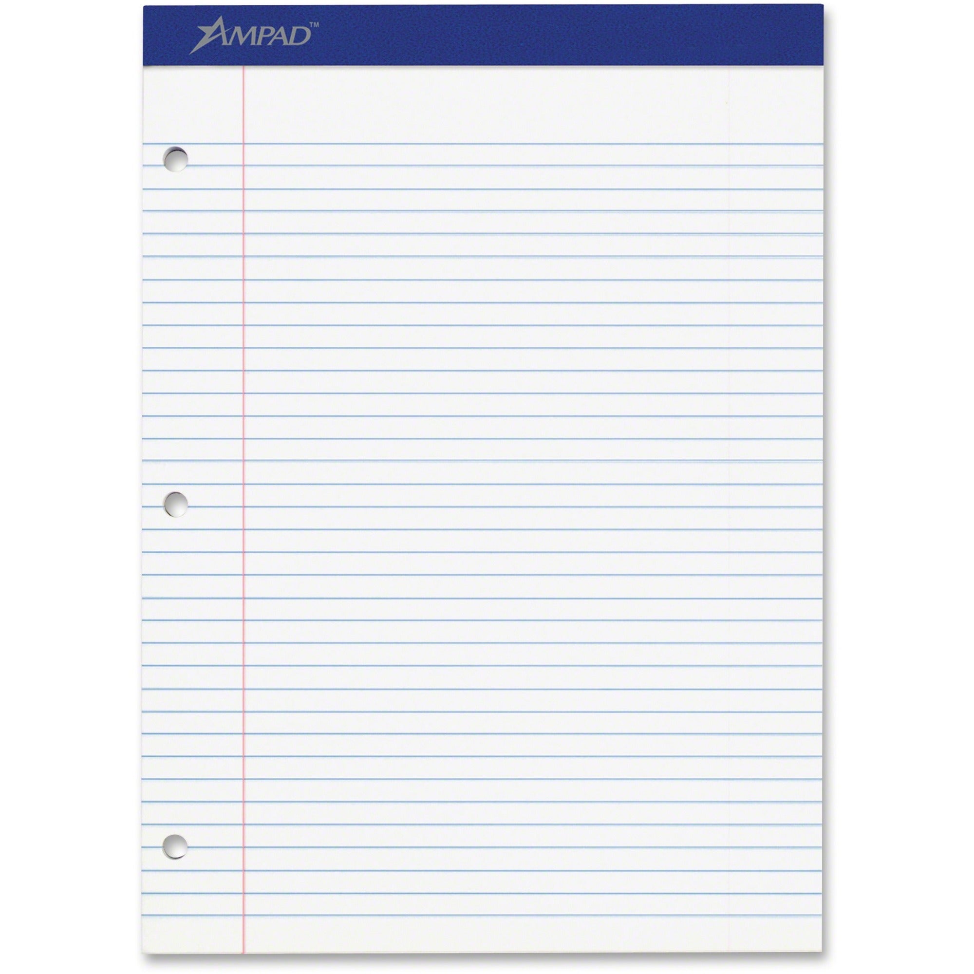 Double Sheet Pads, Medium/College Rule, 100 White 8.5 x 11.75 Sheets