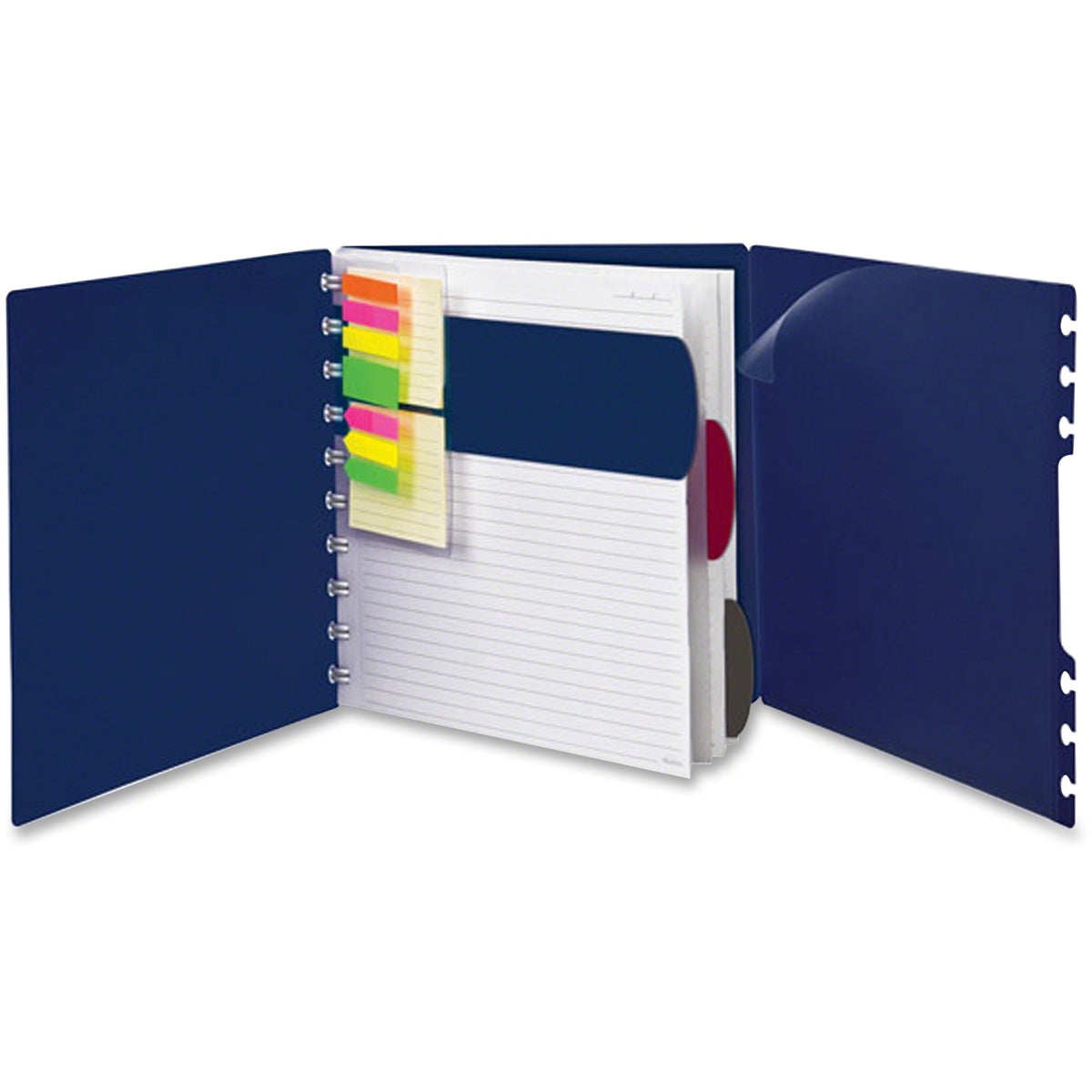 Versa Crossover Notebook, 3-Subject, Wide/Legal Rule, Navy Cover, (60) 11 x 8.5 Sheets