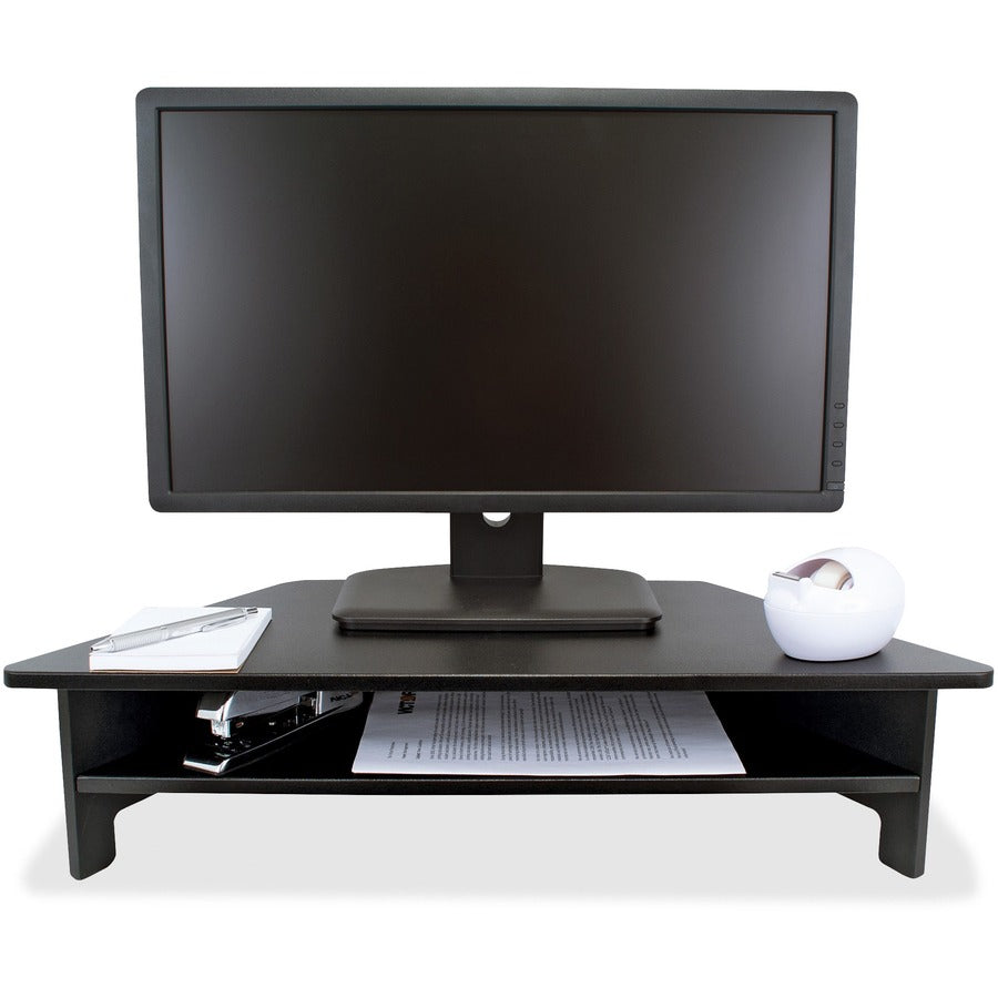 Victor High Rise Monitor Stand - Monitor Stand - Desk Riser - 7.5" Height x 27" Width x 11.5" Depth - Wood - Black