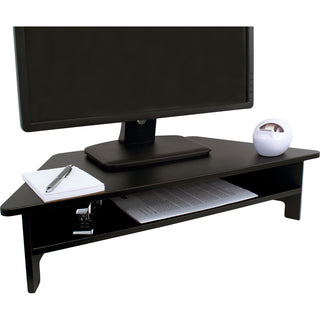 Victor High Rise Monitor Stand - Monitor Stand - Desk Riser - 7.5" Height x 27" Width x 11.5" Depth - Wood - Black