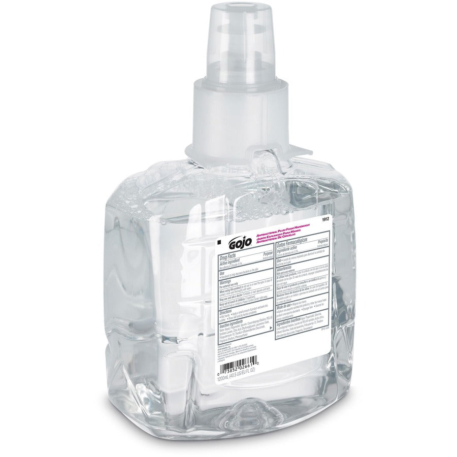 Gojo LTX-12 Dispenser Plum Antibacterial Hand Soap - Plum ScentFor - 40.6 fl oz (1200 mL) - Pump Bottle Dispenser - Kill Germs - Hand, Skin - Moisturizing - Antibacterial - Bio-based, Durable - 2 / Carton
