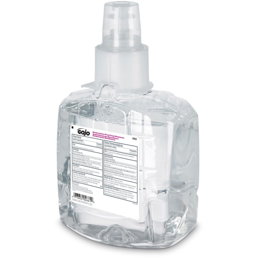 Gojo LTX-12 Dispenser Plum Antibacterial Hand Soap - Plum ScentFor - 40.6 fl oz (1200 mL) - Pump Bottle Dispenser - Kill Germs - Hand, Skin - Moisturizing - Antibacterial - Bio-based, Durable - 2 / Carton