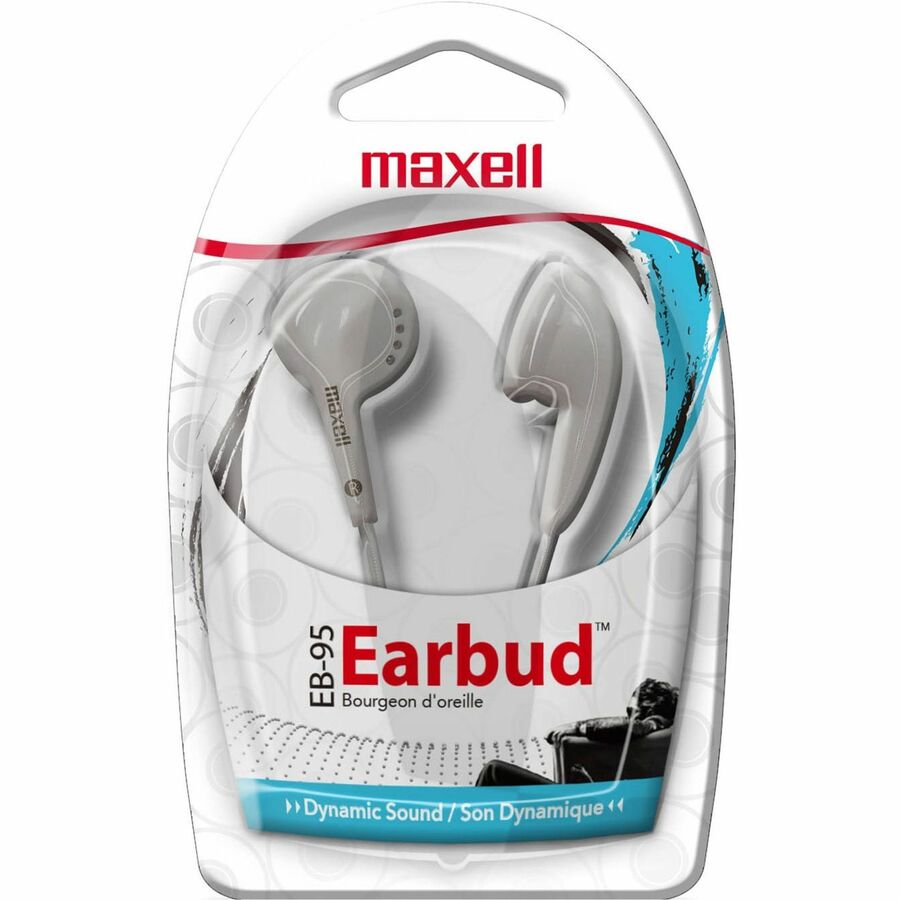 EB-95 Stereo Earbuds, 4 ft Cord, White