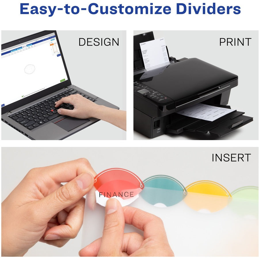 Insertable Style Edge Tab Plastic Dividers, 7-Hole Punched, 5-Tab, 8.5 x 5.5, Translucent, 1 Set