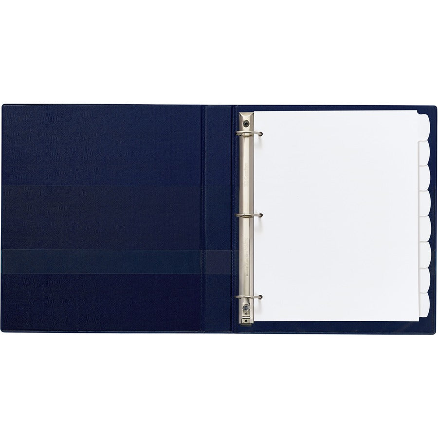 Write and Erase Big Tab Durable Plastic Dividers, 3-Hole Punched, 8-Tab, 11 x 8.5, White, 1 Set