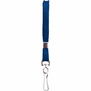 SICURIX Flat Metal Hook Lanyard - 100 / Pack - 0.4" Width x 36" Length - Blue