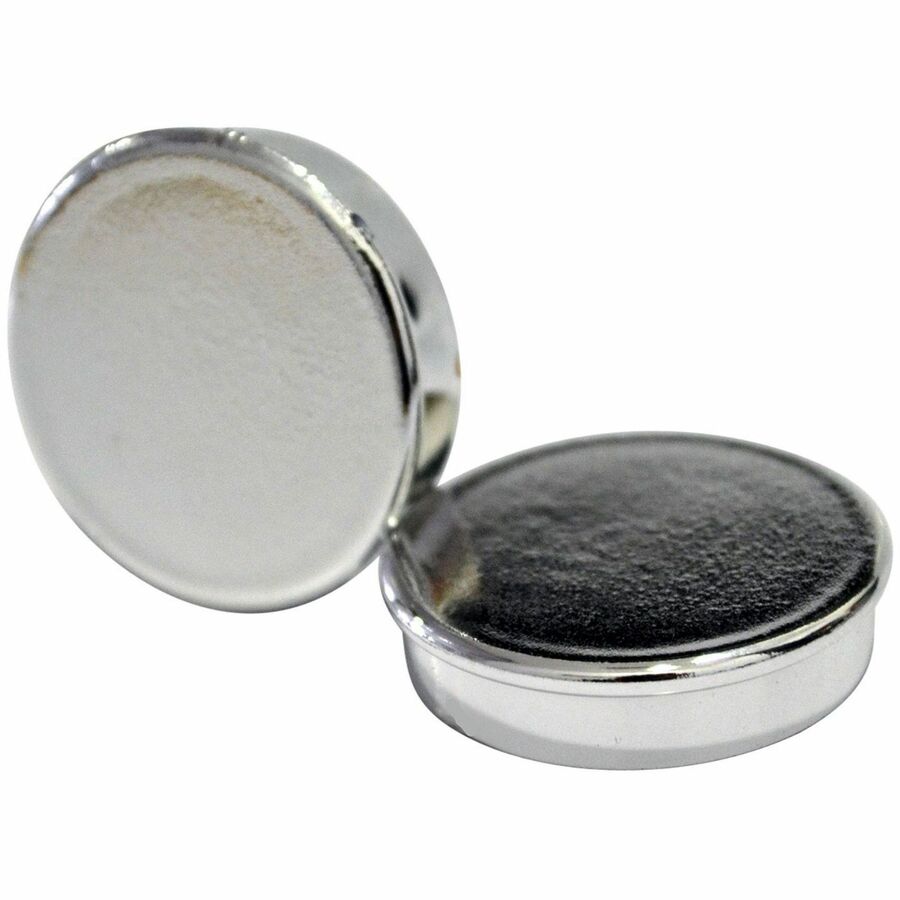MasterVision Planning Board Magnets - 1" Diameter - Round - 10 / Pack - Silver