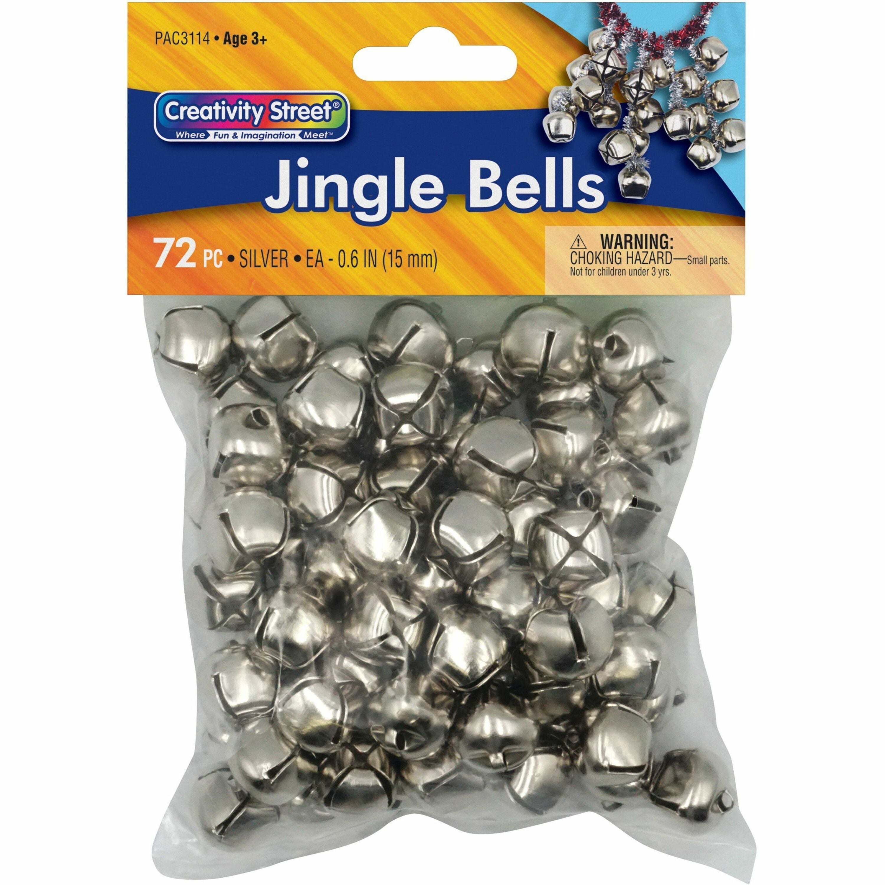 creativity-street-silver-jingle-bells-craft-project-decoration-72-pieces-059height-x-6length-72-bag-silver_pac3114 - 1
