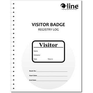 Visitor Badges with Registry Log, 3 5/8 x 1 7/8, White, 150 Badges/Box