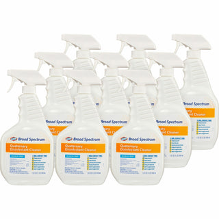 Clorox Broad-Spectrum Quaternary Disinfectant Cleaner - For Multi Surface - 32 fl oz (1 quart) - 9 / Carton - Fragrance-free, Bleach-free, Disinfectant - White - 