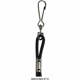 Lanyard, Metal J-Hook Fastener, 20" Long, Black, 12/Pack