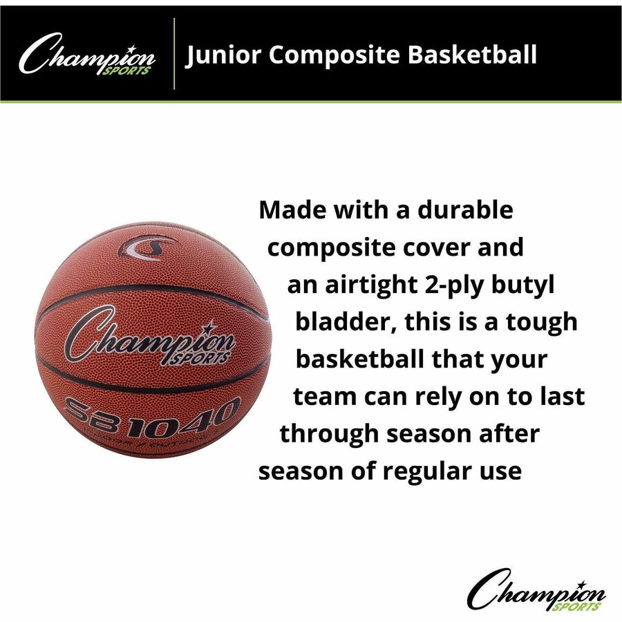 Composite Basketball, Official Junior Size, Brown