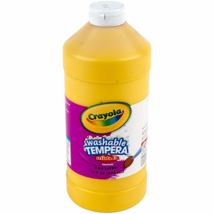 Artista II Washable Tempera Paint, Yellow, 32 oz Bottle