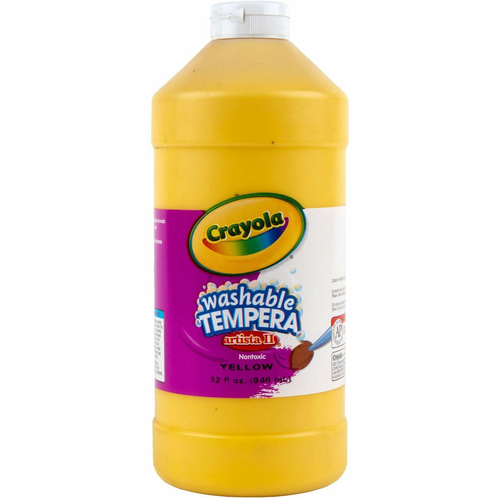 Artista II Washable Tempera Paint, Yellow, 32 oz Bottle