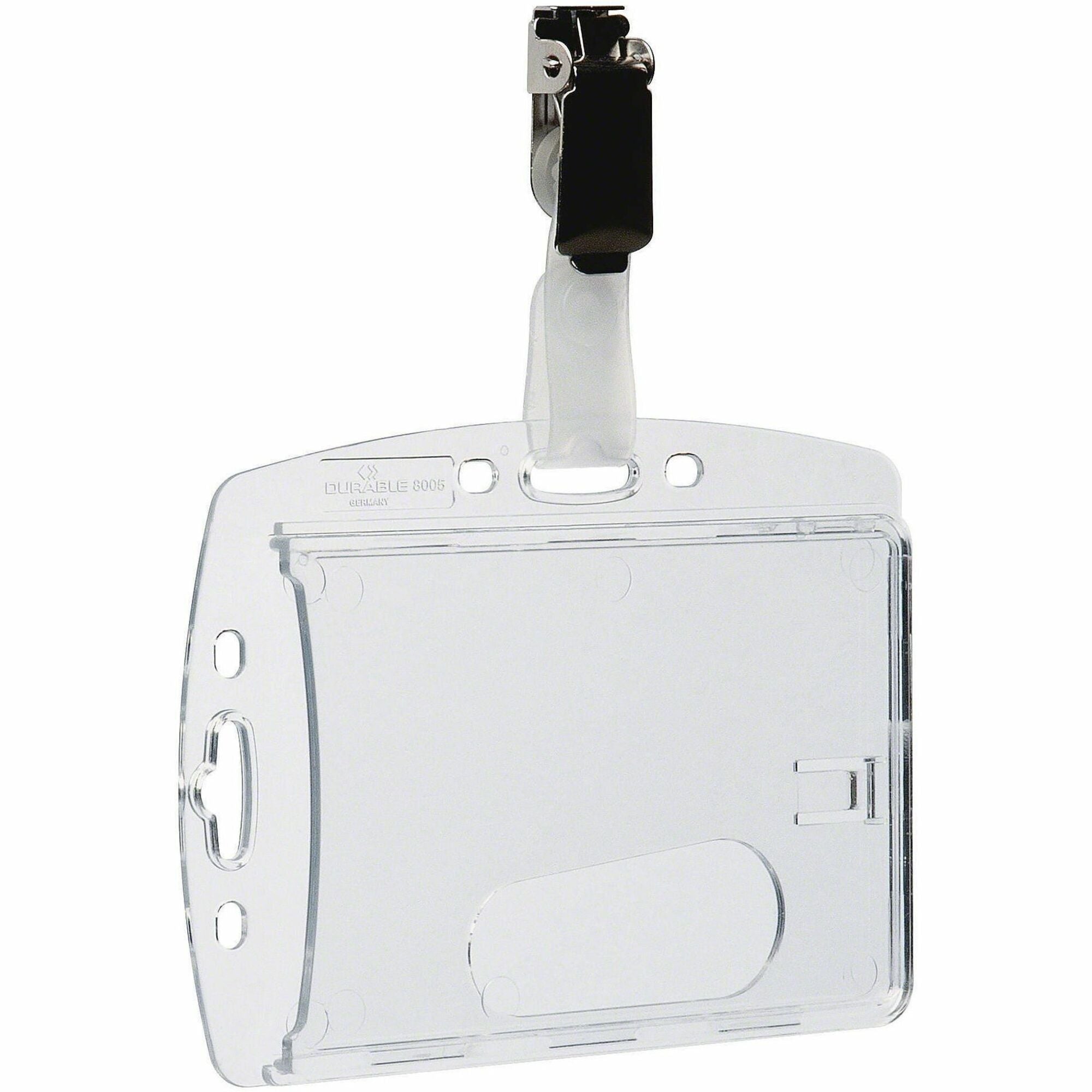 ID/Security Card Holder Set, Vertical/Horizontal, Clip, Clear, 25/Pack