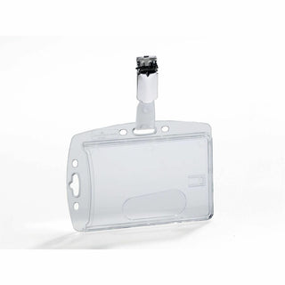 ID/Security Card Holder Set, Vertical/Horizontal, Clip, Clear, 25/Pack