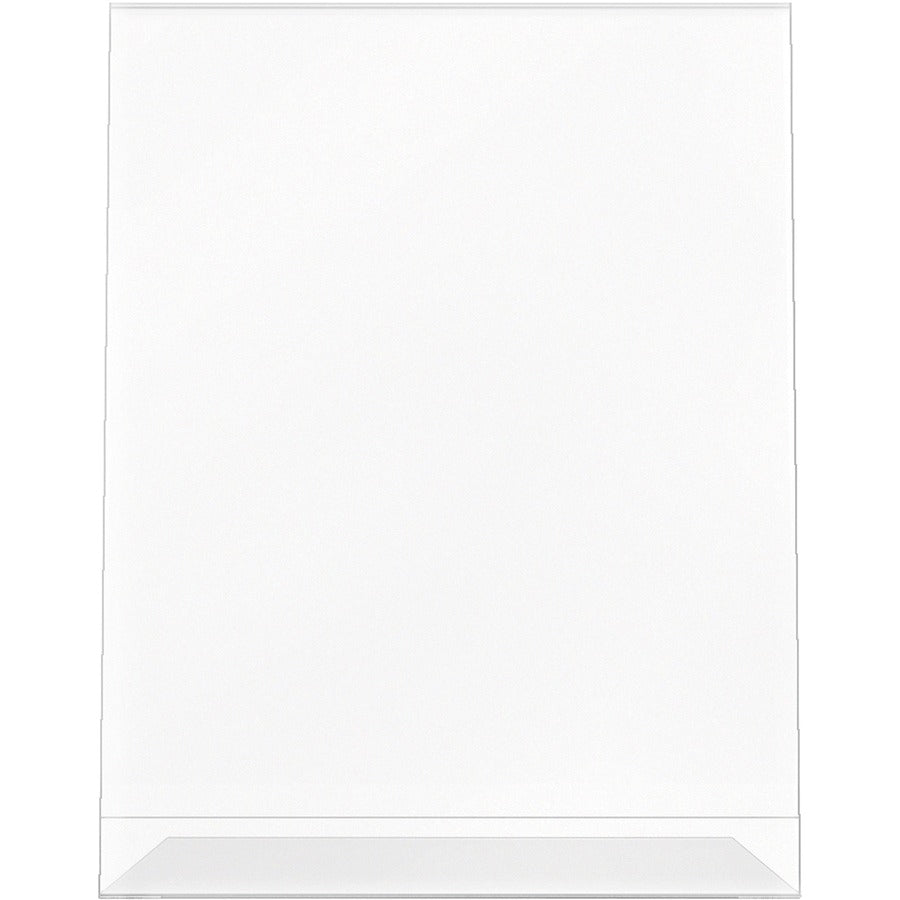 Deflecto Anti-Glare Slanted Sign Holder - Portrait - 11" x 8.5" x 2.5" x - Acrylic - 1 Each - Clear - Anti-glare, Scratch Resistant, Durable, Heavy Duty, Double-sided