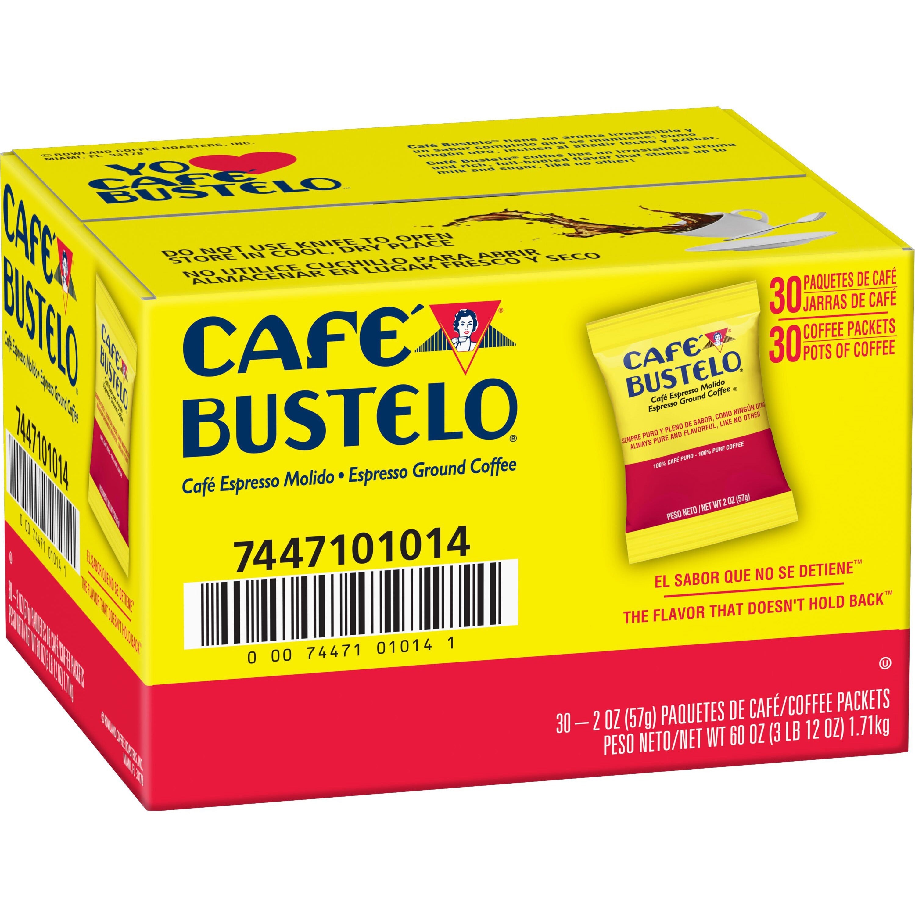 Caf&eacute; Bustelo Cafe Bustelo Espresso Blend Coffee, Sold as 1 Carton, 30 Each per Carton - 1