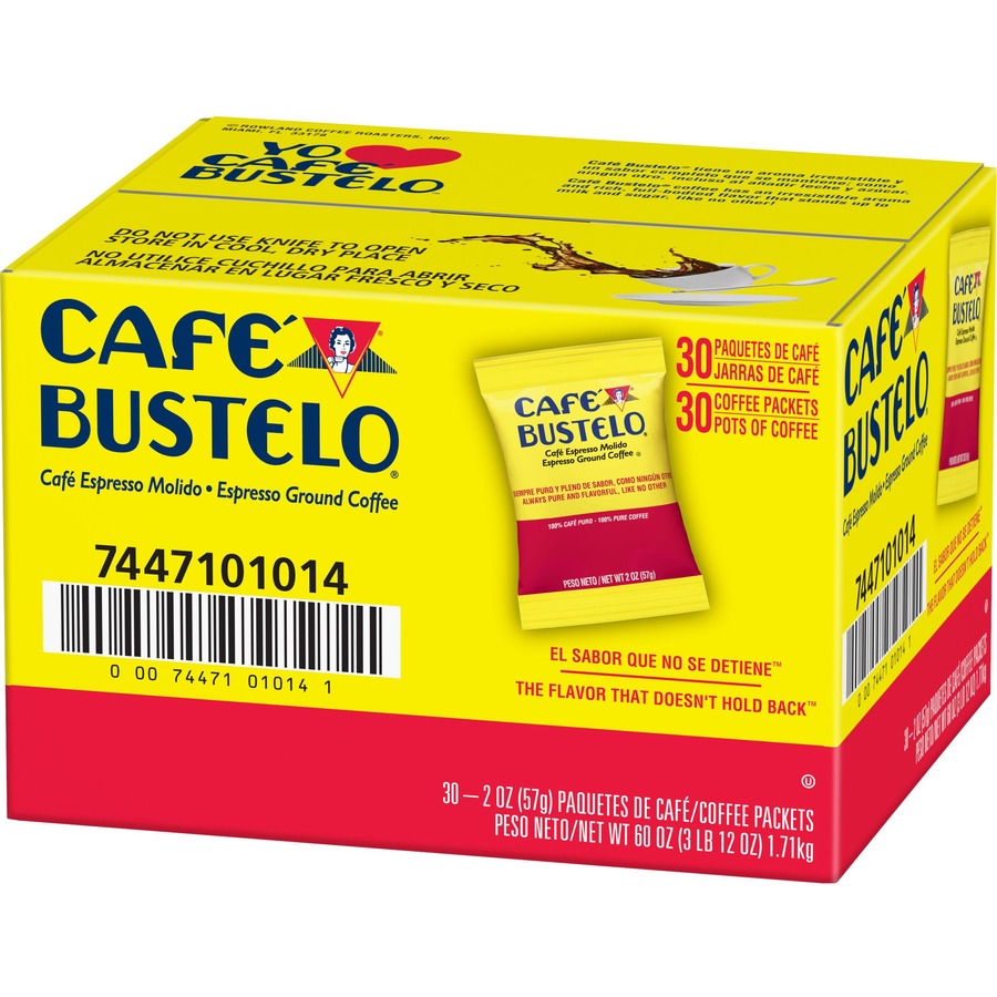 Caf&eacute; Bustelo Cafe Bustelo Espresso Blend Coffee, Sold as 1 Carton, 30 Each per Carton