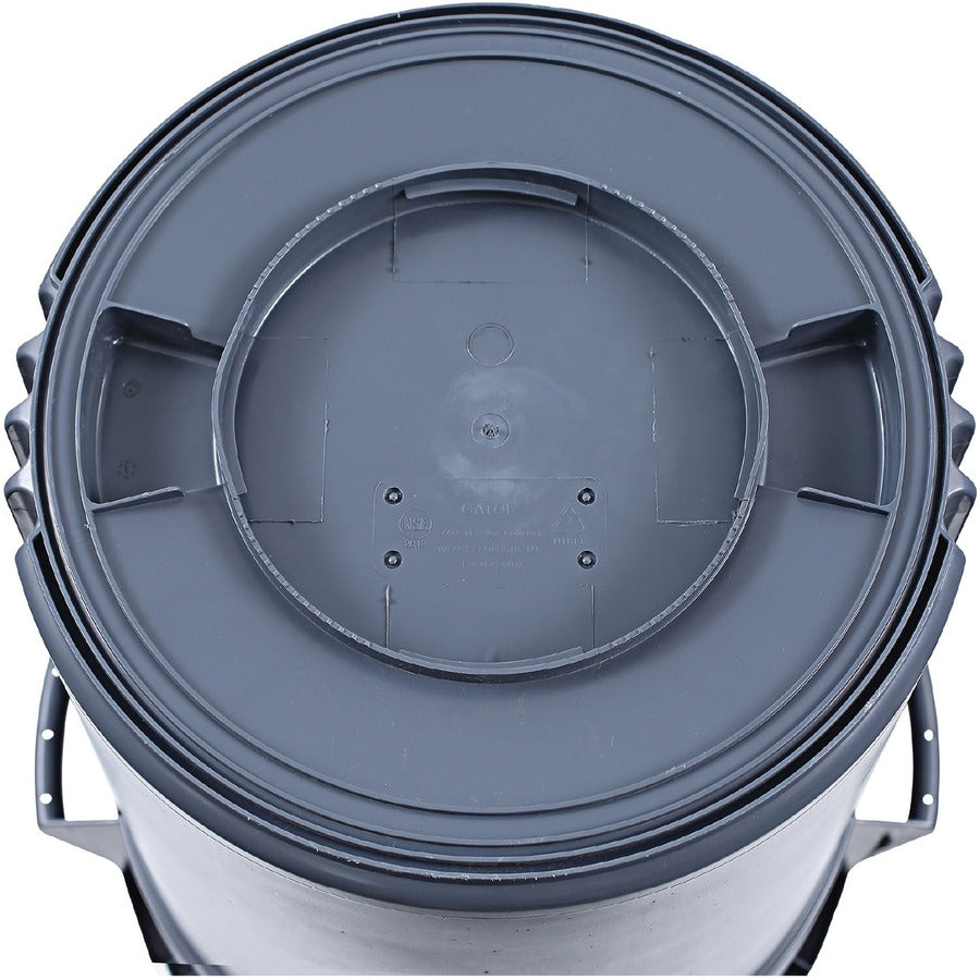 Genuine Joe 44-gallon Heavy-duty Trash Container - 44 gal Capacity - Heavy Duty, Handle - 24" Height x 31.5" Width x 24" Depth - Gray - 1 Each