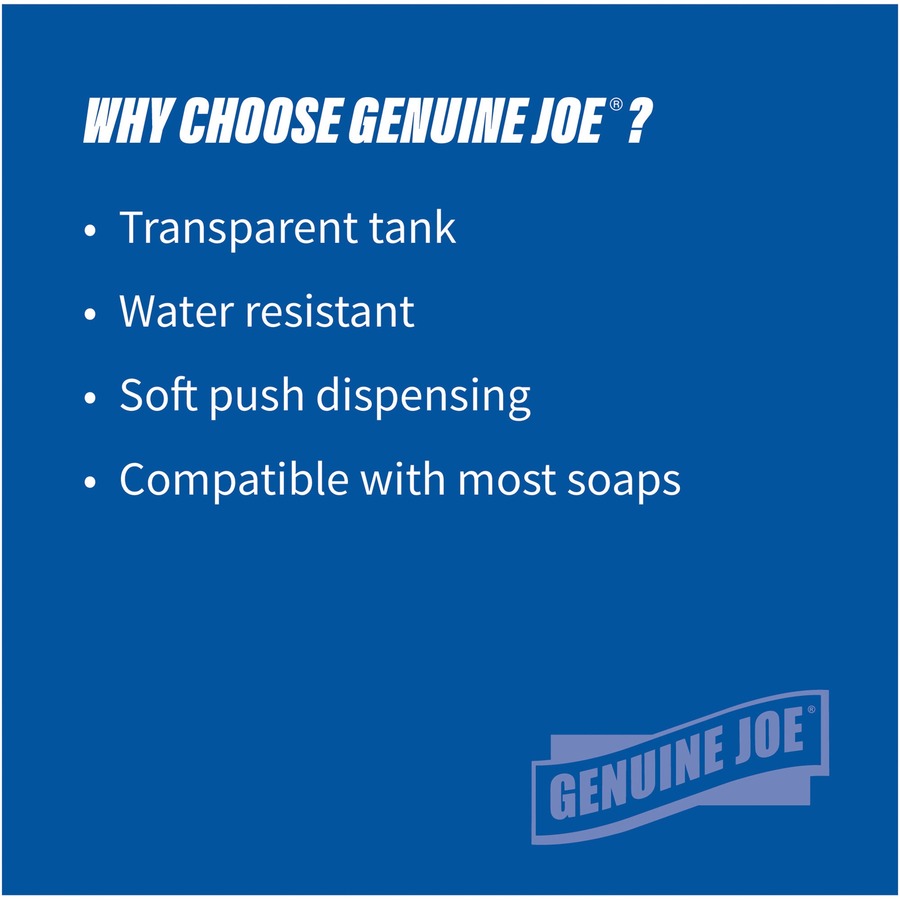 genuine-joe-30-oz-soap-dispenser-manual-30-fl-oz-capacity-see-through-tank-water-resistant-soft-push-1each_gjo29425 - 8