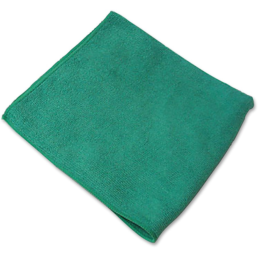 Genuine Joe General Purpose Microfiber Cloth - For Multipurpose - 16" Length x 16" Width - 12 / Bag - Chemical Resistant, Oil-free, Lint-free - Green - 