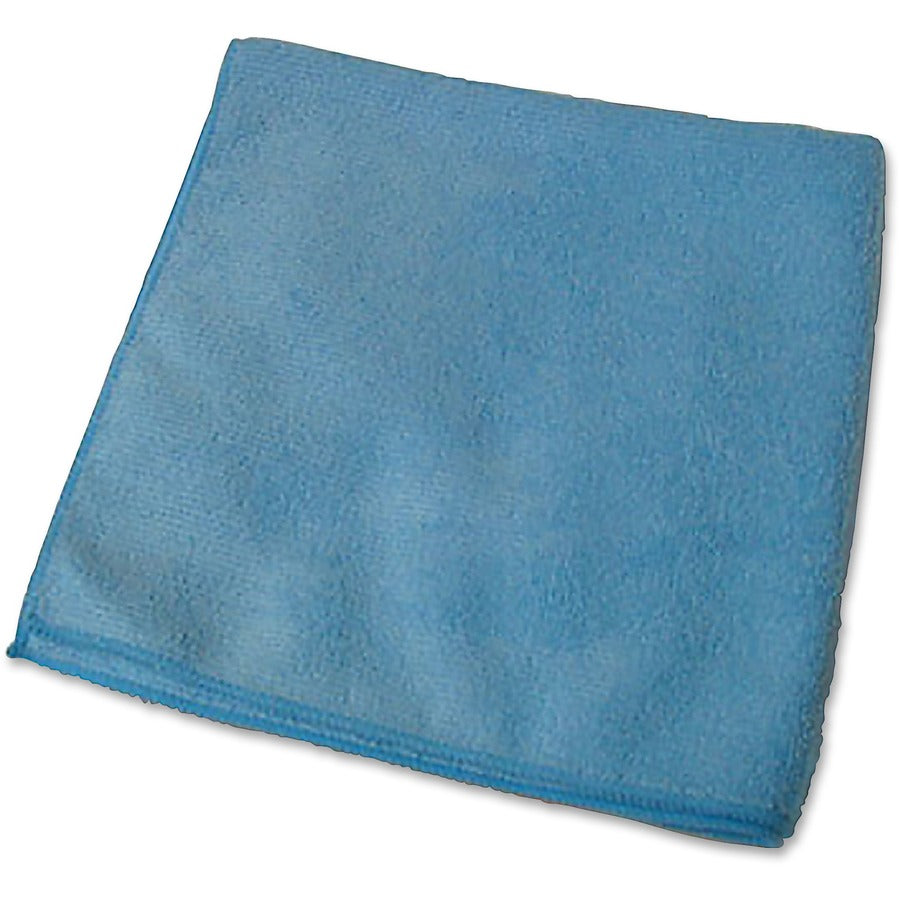 Genuine Joe General Purpose Microfiber Cloth - For Multipurpose - 16" Length x 16" Width - 12 / Bag - Chemical Resistant, Oil-free, Lint-free, Non-scratching - Blue - 