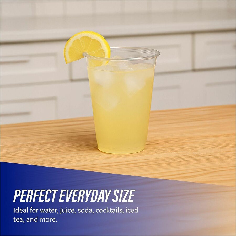 Genuine Joe 12 oz Clear Plastic Cups - 25 / Pack - Clear - Plastic - Cold Drink, Beverage