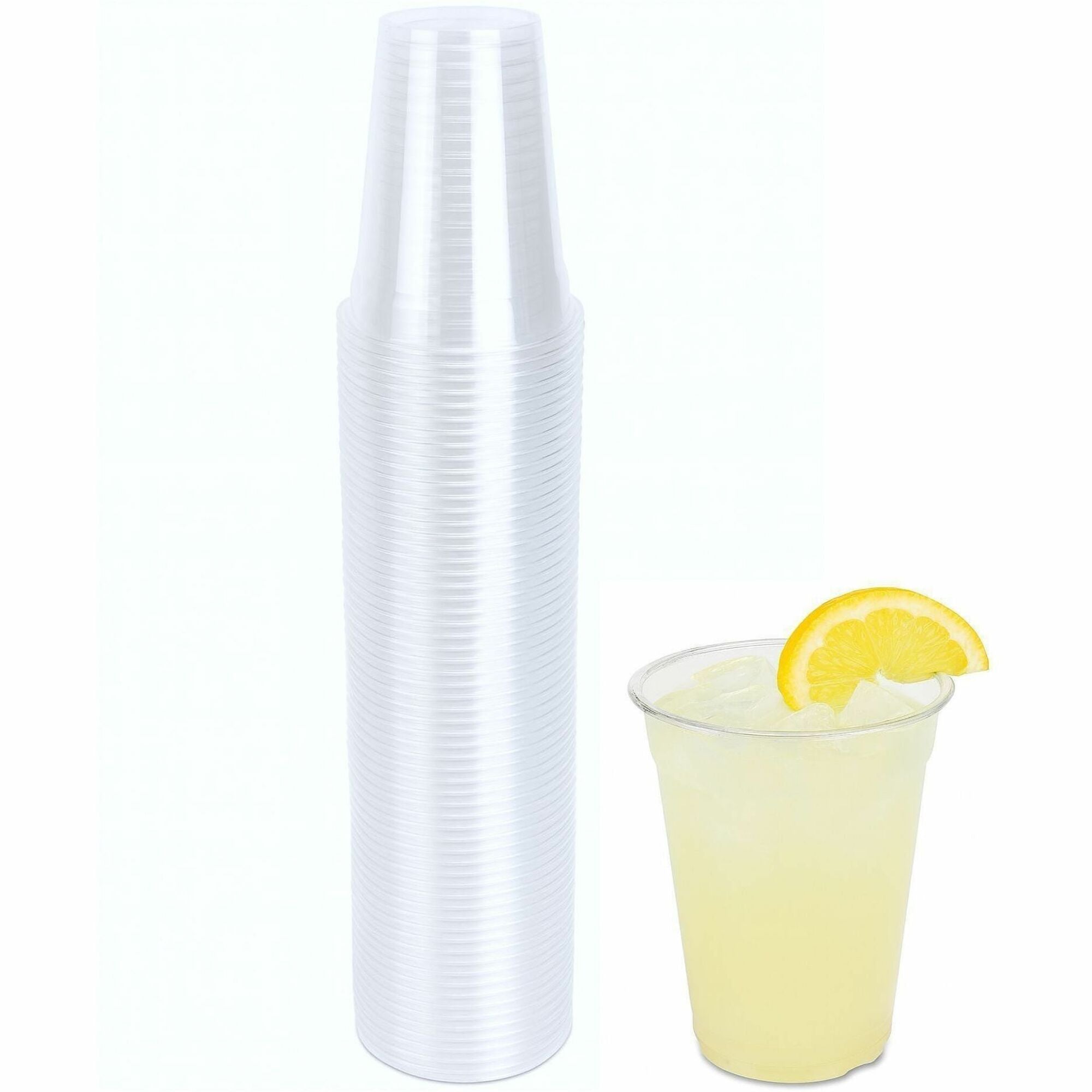 Genuine Joe 9 oz Clear Plastic Cups - 50 / Pack - Clear - Plastic - Cold Drink, Beverage