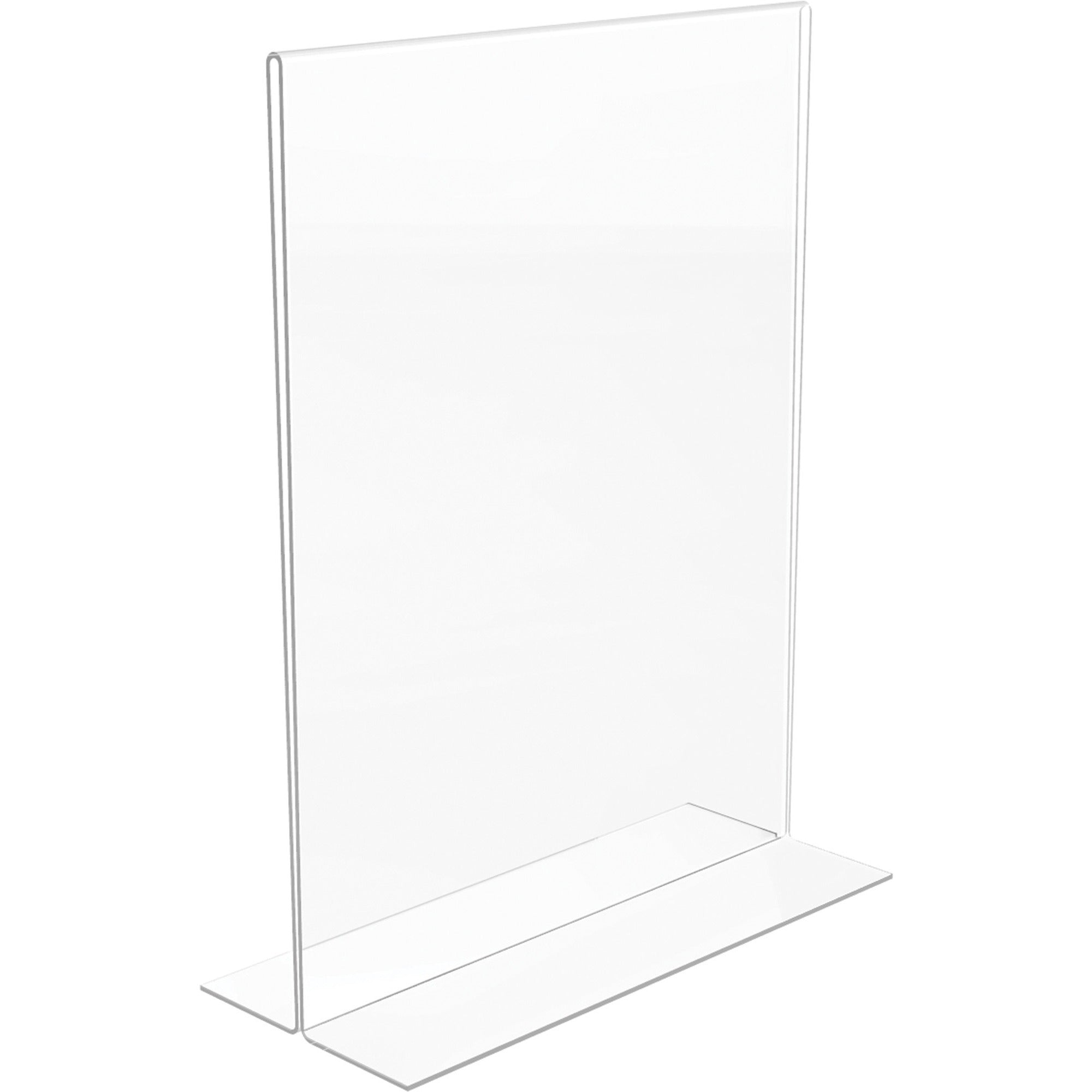 Lorell Double-sided Frame - 1 Each - 8.50" Holding Width x 11" Holding Height - Rectangular Shape - Double Sided - Acrylic - Countertop - Clear - 